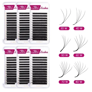 Cilios YY Individual Eyelash Extensions Double Tips Naturally Soft Synthetic Hair Cilia Premade Volume Fans w Lash Extension 6d