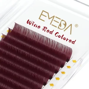 Classic Deep Wine Matte Brown Lash Extensions Trays Supplies Cashmere Wine Red Colored Volume Eyelash Extensions