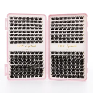 Classic Dramatic Faux Mink Lash Clusters Book 32 Rows Full Volume Fluffy DIY Individual Eyelash Extensions OEM
