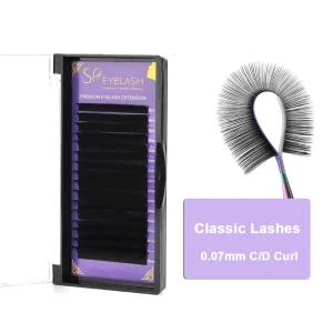 Classic Lash Extensions Cashmere 0.07 C D Curl 8 15mm Mixed Tray Individual Soft Matte Black Volume Lashes Extension