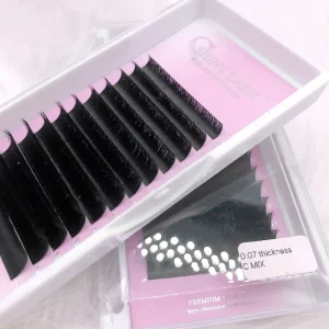 Classic Professional Soft Mink Cashmere Eyelash Extensions Trays Single Matte Black Individual C D Volume Lashes Extensions