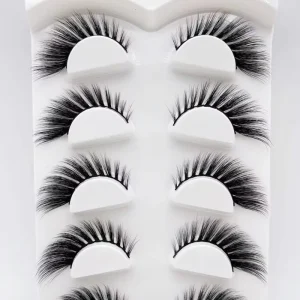 Classic Russian 8 25mm Natural Faux Mink Synthetic 3D Luxury Full Strip Lashes Eyelashes