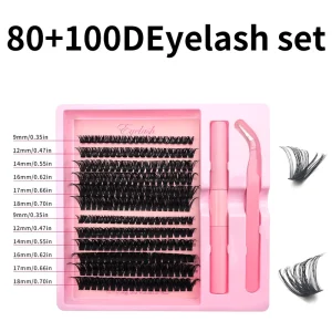 Classic Volume Individual Eyelash Extensions Multi-length Fluffy Lash Cluster Flexible OEM ODM Super Beginner Friendly