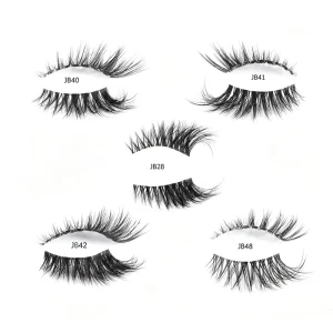 Clear Band 3D Corner Half Lashes Faux Mink Wispy Private Label Lashes Half Eyelashes Custom