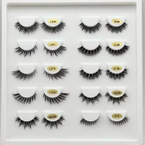 Clear Band Eyelashes Natural 3D Faux Mink Lashes C Curl Volume Wispy False Eyelashes With Clear Band Soft Reusable Lashes