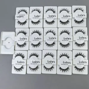 Clear Band False Human Hair 3D Natural Fluffy Wispy PBT Strip Half Lashes Extensions Full Strip Eyelashes Supplies