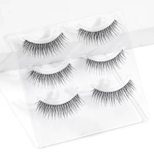 Clear Band Half Strip Lashes Faux Mink Natural Wispy False Eyelashes Custom Handmade OEM