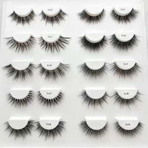 Clear Band Lashes Faux Mink Eyelashes Natural Vegan Full Strip Lashes Invisible Band Eyelashes