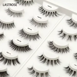 Clear Band Lashes Natural Look Wispy Faux Mink Eyelashes Fluffy 12-16mm Eye Lashes 3D Eyelashes