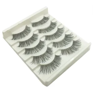 Clear Band Natural Cat Faux Mink Eyelashes Thick Synthetic Invisible Eyelash Custom Package