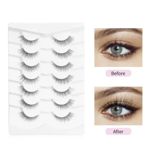 Clear Band Strip Lashes Natural 3D Faux Mink Handmade False Eyelashes Private Label OEM