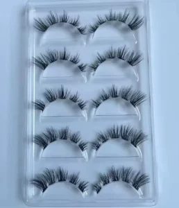 Clear Band Synthetic Hair Natural Long False Eyelashes Invisible Thin Band Handmade Lashes 20mm Reusable Makeup