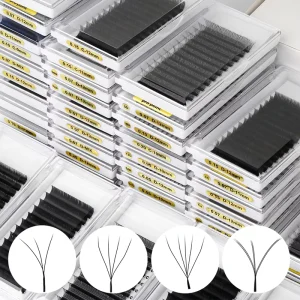 Clover Lash Extensions Ultra Deep Black C d Curl V Y Shape 3D 4D 5D 6D W Yy 0.05 0.07 Eyelash Extension