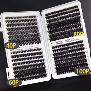 Cluster Eyelash Natural Individual Eyelash Bunches 8 14mm Mixed Length Segmented Lashes Eyelash Clusters Your logo