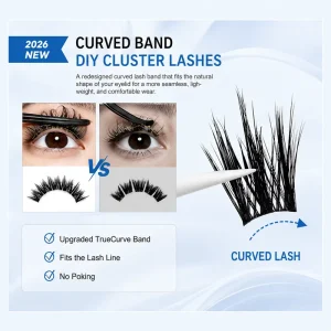 Cluster Eyelashes Lash Clusters 3D Effect Segmented Lashes Curved Band Lash Clusters