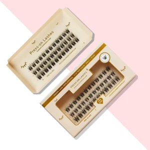 Cluster False Bulk Lashes Extensions Kit Segmented 20mm Dark Brown Thin Band Diy Individual Lash Pre Cut Kit