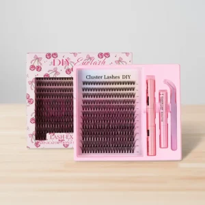 Cluster Lash Kit Natural Wispy DIY Segment Eyelashes Lash Cluster Kit with Glue and Remover and Applicator 8 18m Mix Length