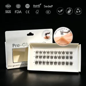 Cluster Lash Own logo Factory Price No Glue Needed Pre Bonded Diy Cluster Eyelashes Press on Lash Segment Diy Eyelash Extension