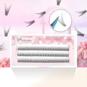 Cluster Lashes 0.07mm Fishtail Type Fashion 10D 12D 14D Heat Bonded Individual Cluster Eyelash DIY Eyelashes Extension