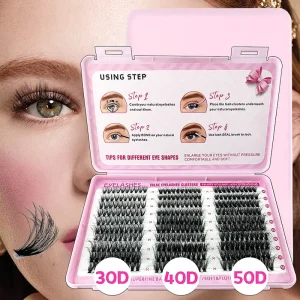 Cluster Lashes Bulk Fluffy Faux Mink Cluster Lashes 30D 40D 50D Mixed Supplier Private Label Book Packaging