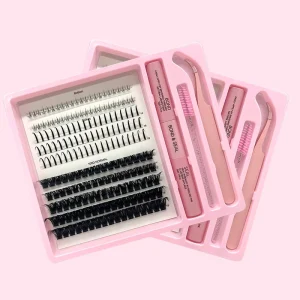 Cluster Lashes Custom Logo Lash Clusters Fluffy with Spikes and Bottom Lashes
