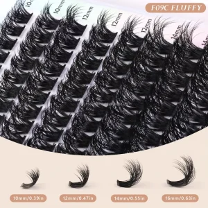 Cluster Lashes D for 8 16mm 0.07mm Plastic Cotton Band Reusable 3D Natural Look Cruelty Free Faux Mink DIY Volume Clusters