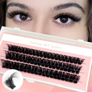 Cluster Lashes DIY Individual Extension Mixed Length 12-16mm Super Fine Band Vegan Salon Professional Use