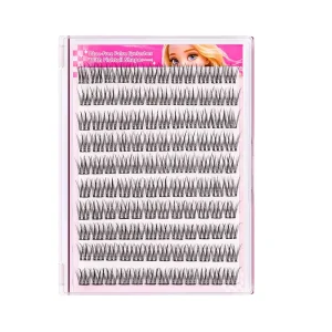 Cluster Lashes Glue Free 10 Rows Mermaid Sunflower Natural Fluffy Wispy Faux Mink DIY Individual Eyelash Extensions