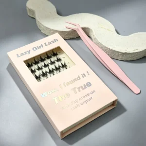 Cluster Lashes Kit Custom Logo Pre-Cut Pre-Glued Long-Lasting Waterproof Vegan Silk Reusable Press-On Lashes Handmade