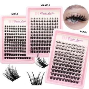 Cluster Lashes Kit Natural Fluffy Wispy Faux Mink DIY Individual Eyelash Extensions