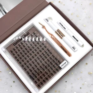 Cluster Lashes Manga Spike Bottom Lashes Fluffy Lash Clusters with logo Box