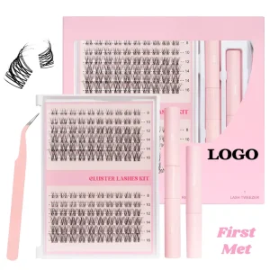 Cluster Lashes Private Label Natural D Curl Cluster Lash Kit Natural Fan Eyelashes Segments Clusters Lashes