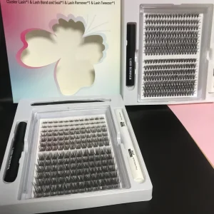 Cluster Lashes Soft Lightweight Segment Comfortable Wear All Day Cluster Lashes Bond and Seal Ribbon Tools