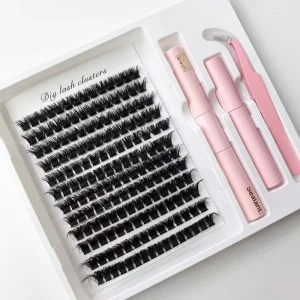Cluster Lashes Synthetic Hair Black Cotton Stalk Waterproof Bulk 500pcs Box Private Label OEM/ODM Service