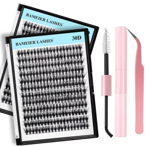 Cluster Luxury Lashes Kit Thick Diy Eyelash Extension Kit with Tweezer and Lash