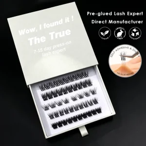 Clusters Waterproof Natural And Long Style Wispy Self Adhesive DIY Press on Eyelash Extension No glue Need Reusable Easy Use