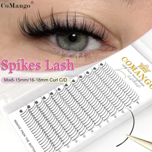 CoMango 12 Rows/Tray Individual Fairy Wispy Eyelashes Extensions Premade Natural Fluffy Eyelash Supplies for Beauty Makeup