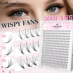 CoMango 5D 7D 9D Premade Fan Eyelashes Extension 120 Fan Pointy Base Promade Hybrid Lash Wispy Eyelashes Makeup Tool