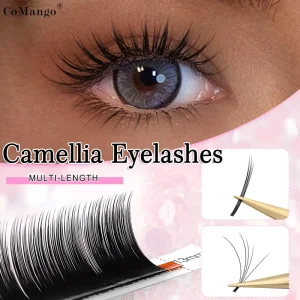 CoMango Camellia 0.07 Eye Lash Trays Easy Fan B C CC D Handmade Premade Fans Extensions Lashes 4D Volume Eyelashes