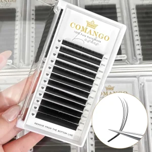 CoMango Camellia Eyelash 0.07 Premade Fans Automatic Flowering DIY Natural Volume Extensions Soft Light Faux Lashes