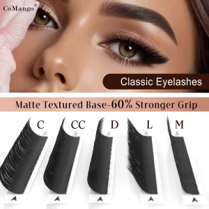 CoMango Classic Individual Eyelash Extension Realistic Ultra Fine Tip Softer Single Mink Lashes C CC D L M Curl