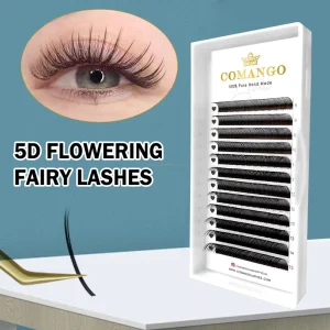 CoMango Matte Black Professional Soft Natural 5D Angel Lash Extension Hybrid Volume Lash Extension Supplies