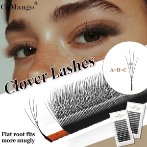 CoMango Narrow 3D W Shaped 0.07 LU Curl Matte Velvet Flowers Extension Volume Soft Clover Handmade Cruelty Free