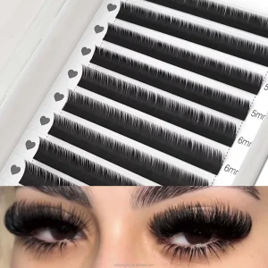CoMango Private Label Individual Synthetic Fiber Natural Black Vegan Cruelty-Free Handmade Full Volume Velvet Silk Eyelash Trays