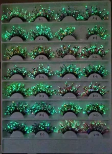 Color 3D False Eyelashes Makeup Stage Glitter Drill Thick Exaggerated Eyelashes Party Lashes