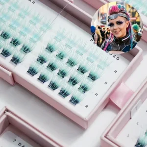 Color Cluster Lashes 200d Lash Clusters Cosplay Anime Colored Lash Cluster Preglued Lash Clusters