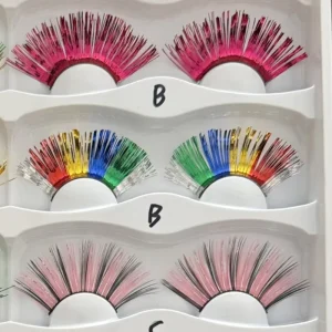 Color Flash Glitter Diamond Set Luminous Full Strip False Eyelashes for Halloween Party