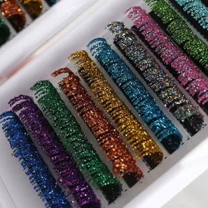 Color Lash Spike Glitter Diamond Lash Spike Pink Purple White Glitter Lashes Volume Fairy Eyelashes Spikes Lashes Extension