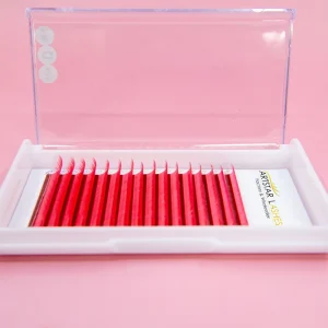 Color Lashes Korean PBT Fiber Handmade Soft Fluffy Waterproof Reusable Pink Party Cosplay Stage Makeup