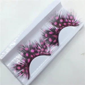 Color Matching Style Two Color Dyed Chicken Feather False Eyelashes Fashionable Grafted Stage Performance Made